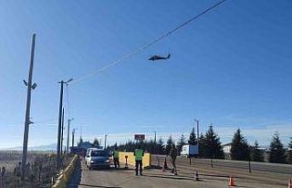 Jandarmadan helikopterli trafik denetimi