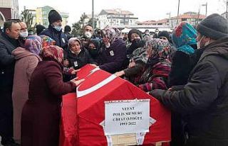 Kalbine yenik düşen polis memurunun naaşı törenle...