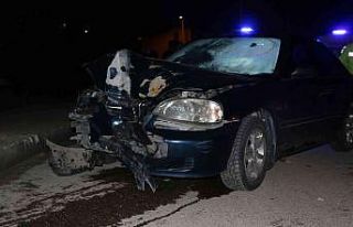 Kontrolden çıkan otomobil elektrik direğine çarptı:...