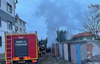Konya’da kömürlük yangını