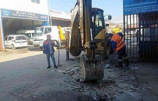 Manavgat’ta yol bakım çalışması