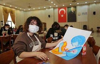 Öğrenciler hayvan sevgisini resimlere yansıttı