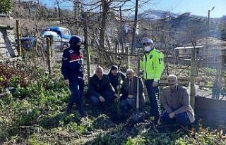 Şehit babası 3 binin üzerinde fidan dikti