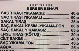 Sinop’ta berber tarifesi yenilendi: Saç-sakal tıraşı...