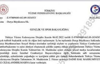 Türkiye Yüzme Federasyonu’ndan, Derya Büyükuncu’ya...