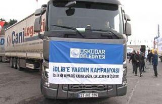 Üsküdar’dan İdlib’e 100 tırlık yardım konvoyu...