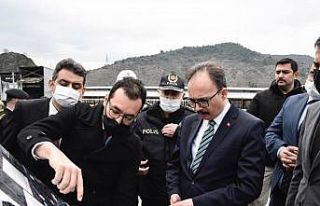 Vali Dr. Kızılkaya köprülü kavşak şantiyesinde...