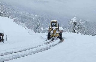 Bartın’da bin 60 rakımlı köyde kar kalınlığı...