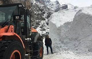 Batman’da köy yoluna düşen çığ, 12 saatlik...