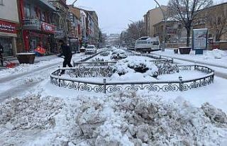 Bayburt güne kar yağışıyla uyandı