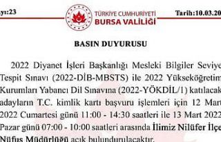 Bursa Valiliği duyurdu: Nilüfer İlçe Nüfus Müdürlüğü...