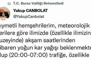 Bursa Valisi’nden "Sokağa çıkmayın"...