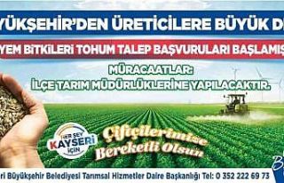 Büyükkılıç bin ton yem bitkisi tohumu desteği...
