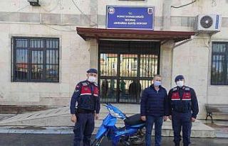 Çalınan motoruna jandarma sayesinde geri kavuştu