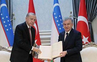 Cumhurbaşkanı Erdoğan ile Özbekistan Cumhurbaşkanı...
