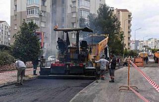 Fener Caddesi’nde sıcak asfalt çalışması