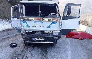 Freni boşalan kamyon bariyerlere çarptı: 3 yaralı