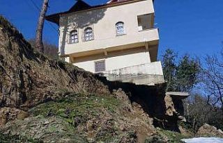 Giresun’da heyelan nedeniyle köylüler tedirgin