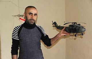 Hakkarili genç atık malzemelerden skorsky helikopter...