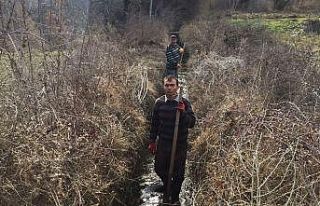 Hisarcık’ta sulama kanallarının temizliğine...