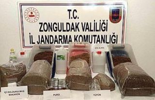 Jandarma tütün ve etil alkol ele geçirdi