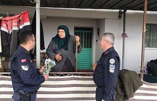 Jandarmadan şehit annelerine karanfil