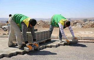 Karaköprü’de kilitli parke çalışması