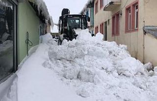 Karlıova Belediyesi’nin karla mücadelesi sürüyor