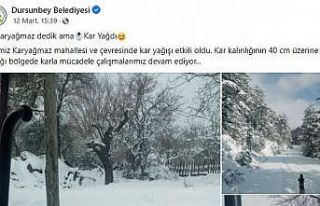 Karyağmaz’a kar yağdı
