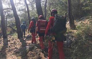 Kayalık alanda 6 gündür mahsur kalan keçi kurtarıldı