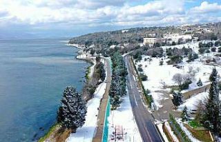 Kocaeli’nin kar manzarası mest etti