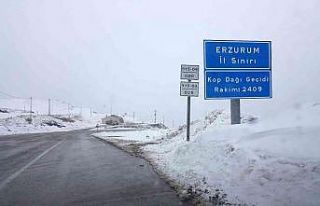 Kop Dağı Geçidinde kar ve tipi etkili oldu