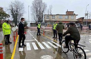 Ordu’da bisikletli öğrencilere trafik eğitimi
