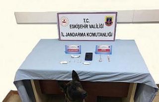 Otomobilde saklanan uyuşturucu maddeyi narkotik köpek...