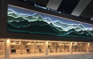 Rize-Artvin Havalimanı terminal binasının iç mimarisi...