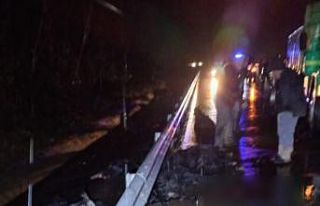 Rize’de Karadeniz Sahil Yolu’na çıkan keçi...