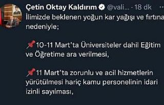 Sakarya’da olumsuz hava koşulları sebebiyle eğitime...
