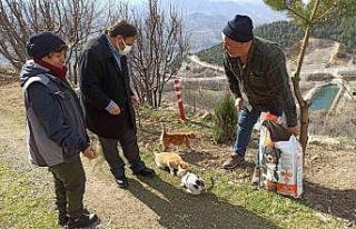 Sokak hayvanları unutulmadı,1 ton mama doğaya bırakıldı