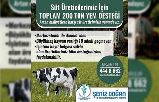 Süt üreticilerine 200 ton yem desteği