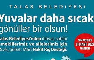 Talas’ta nakit kış desteğine başvurular sürüyor