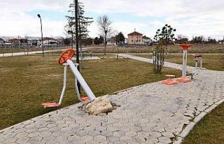 Tepebaşı’nda parklar magandaların hedefi oldu