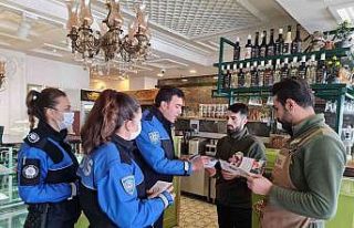 Van polisinden esnafı bilgilendirme çalışması