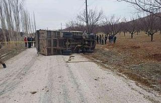 Virajı alamayan kamyon devrildi: 1 ölü, 1 yaralı