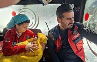 Yolları kapanan köylerdeki hasta bebekler için...