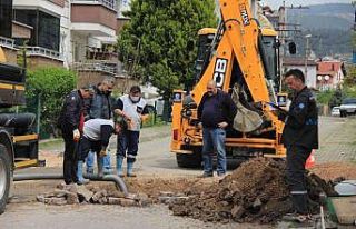 Alt yapı çalışmaları sırasında doğalgaz borusu...