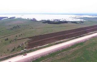 Amasya’da Yedikır Barajı’nın kıyısı tarımsal...