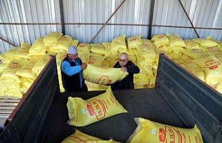 Ayçiçeği üreticilerine gübre dağıtılıyor