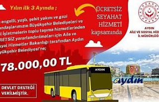Aydın’a 478 bin TL ulaşım desteği verildi