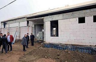 Başkan Yalçın sosyal tesis ve imam evi inşaatını...