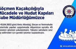 Başkentte 45 düzensiz göçmen yakalandı